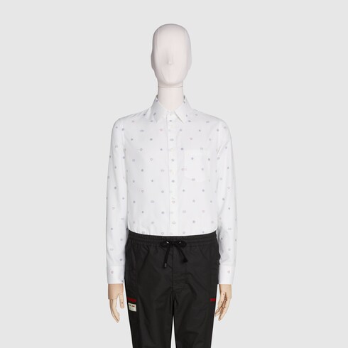 Gucci Oxford shirt with symbols fil coupé. 2