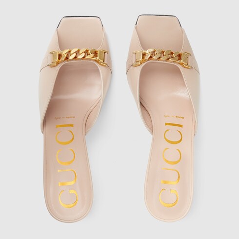 gucci mid heel slide