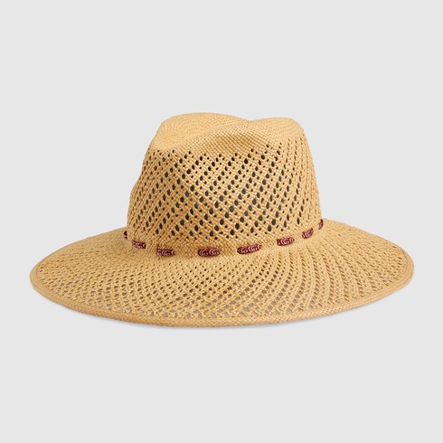 gucci wide brim straw hat