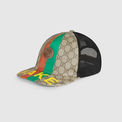 Gucci 'Fake/Not' print baseball hat. 1