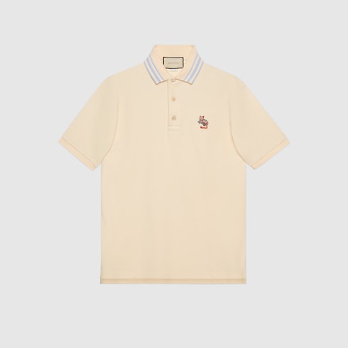 Gucci Cotton piquet polo with cat patch. 1