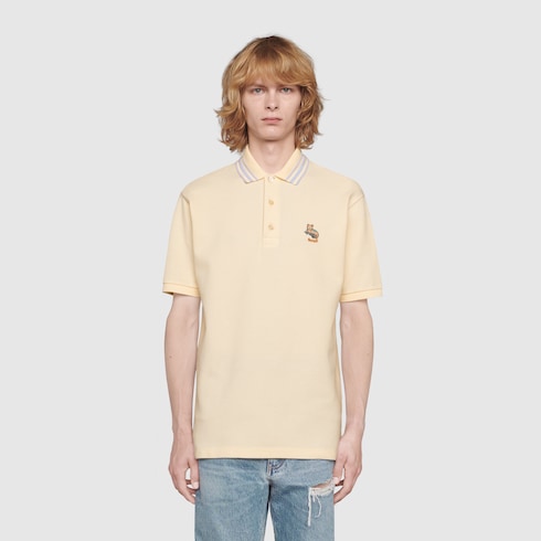 Gucci Cotton piquet polo with cat patch. 2