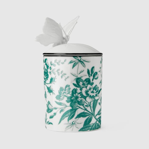 Bougie de taille moyenne à motif Herbarium et papillon, senteur Herbosum