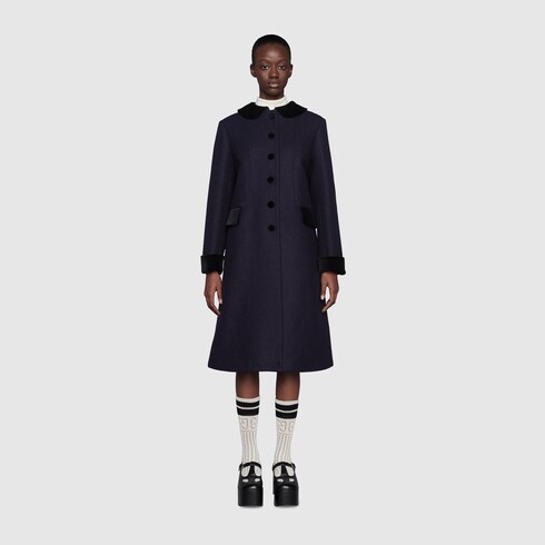 Gucci Wool coat with velvet details. 2