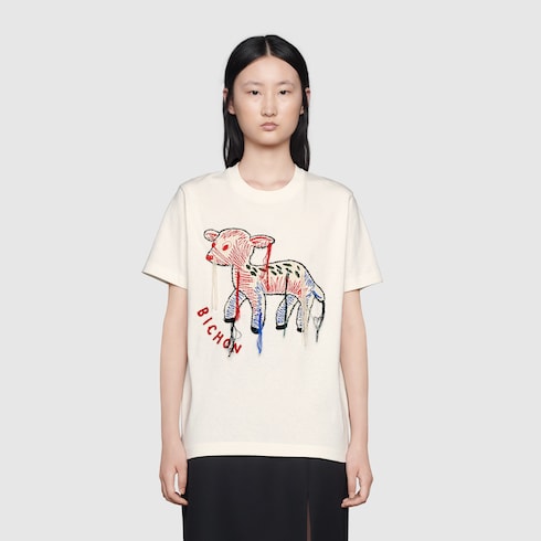 Gucci T-shirt with fawn patch. 1