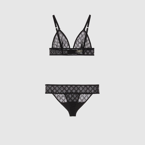 Dessous-Set aus Tüll mit GG Stickerei