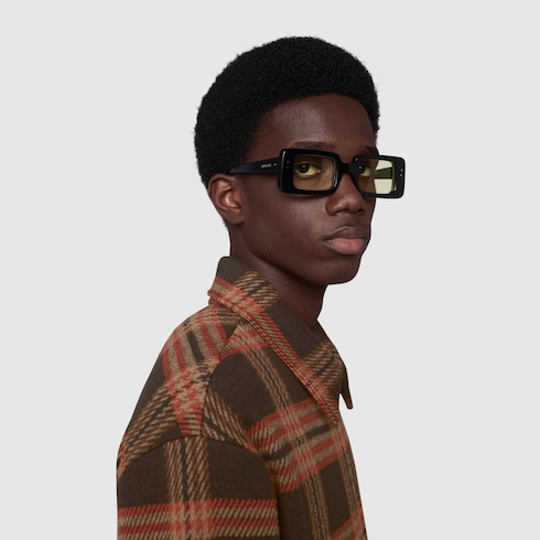 rectangular frame gucci sunglasses