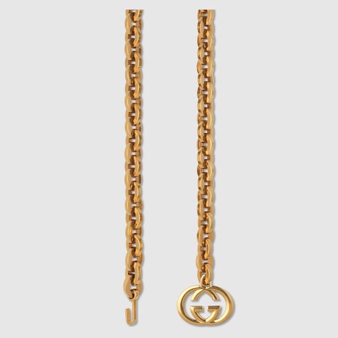 Chain belt with Interlocking G charm