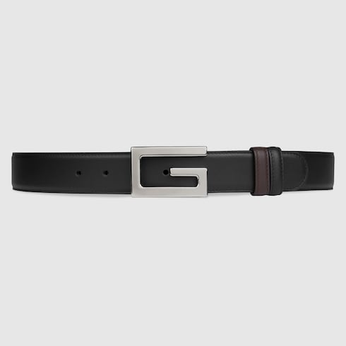 Cinturón reversible con hebilla de G cuadrada
 
