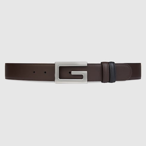 Cinturón reversible con hebilla de G cuadrada
 