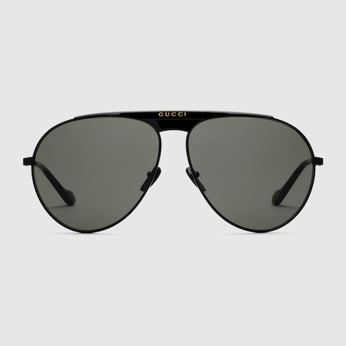 Top 40+ imagen gucci black aviator sunglasses