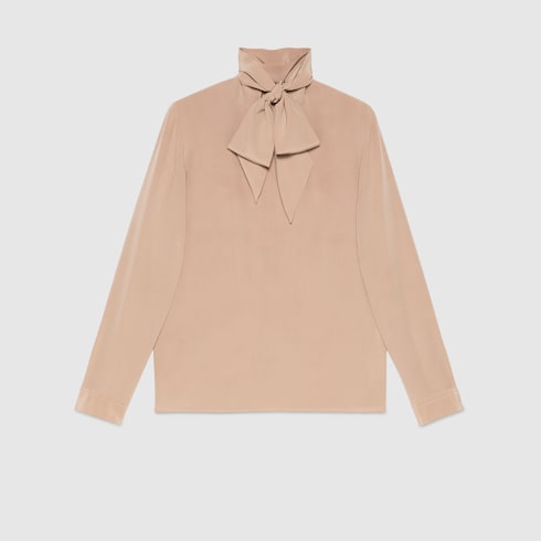 Gucci Silk crêpe shirt with self tie. 1