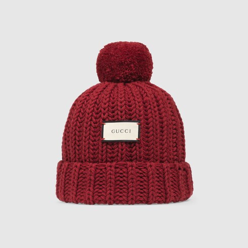 Gucci Knit wool hat with Gucci label. 3