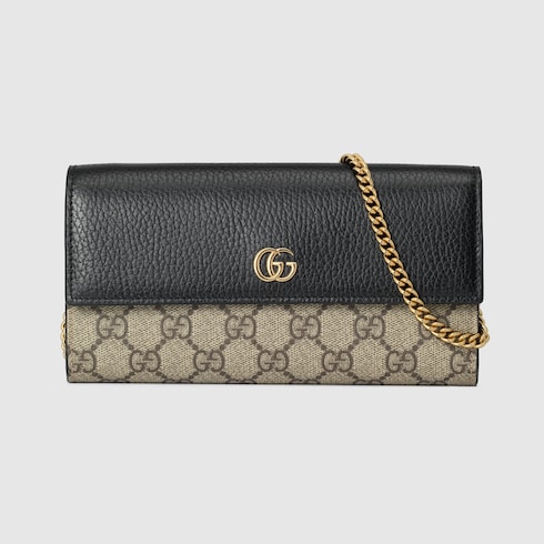 GG Marmont bi-color wallet on chain