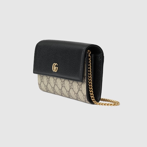 GG Marmont bi-color wallet on chain