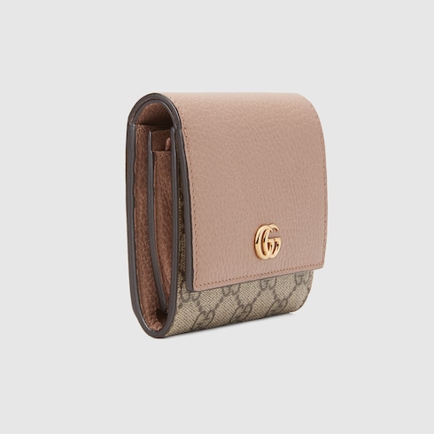 無料発送 【GUCCI】ダブルG レザー＆GGスプリーム ウォレット ダスティピンク 小物 - bestcheerstone.com