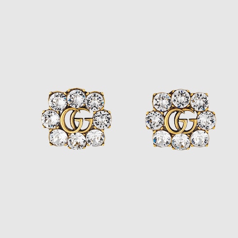 Crystal Double G earrings