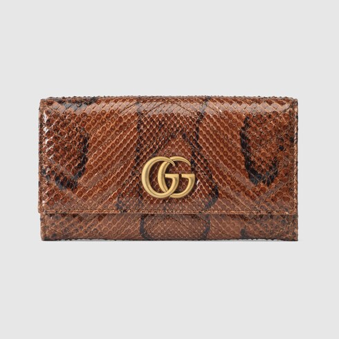 Gucci GG Marmont python continental wallet. 2