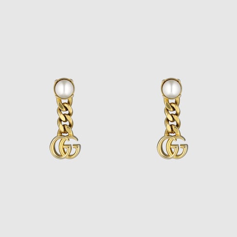 Pearl Double G Earrings In Ivory 