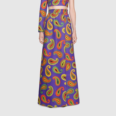 Gucci Paisley print canvas long skirt. 3 Gucci Paisley print canvas long skirt. 3