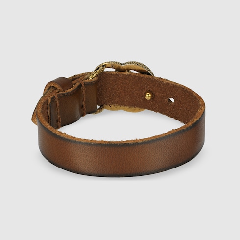 Engraved Double G leather bracelet