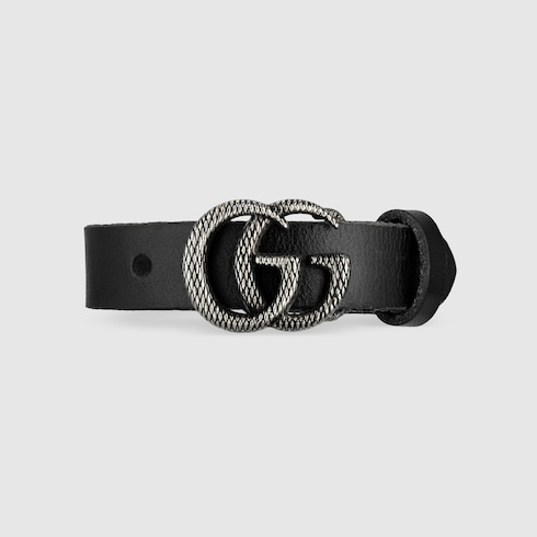 Engraved Double G leather bracelet