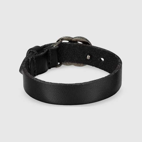 Engraved Double G leather bracelet