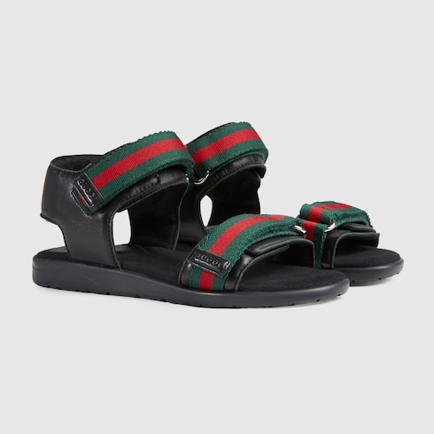 Sandales enfant en cuir ruban Web