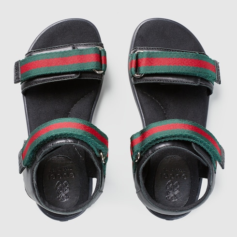 Sandales enfant en cuir ruban Web