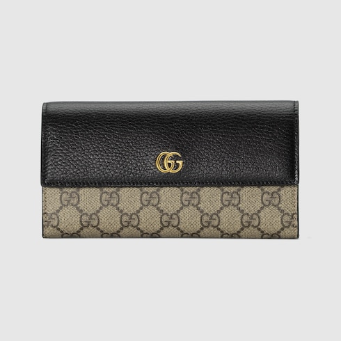 Bi-colour GG Marmont continental wallet