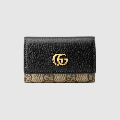 Bi-colour GG Marmont key case