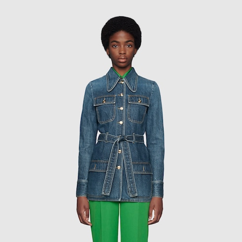 Organic denim jacket top