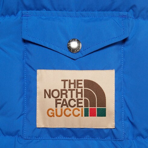The North Face x Gucci down vest in blue | GUCCI® 香港