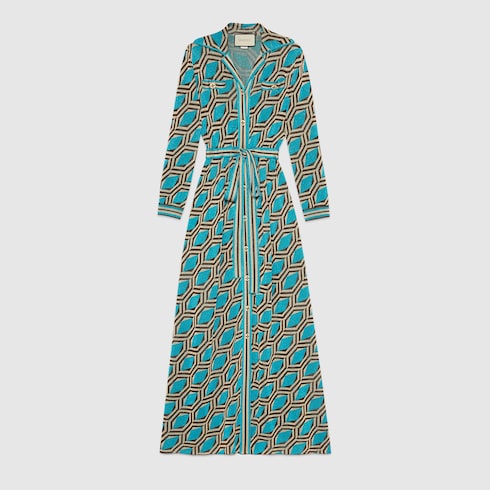 Gucci Lamé geometric jacquard shirt dress. 8