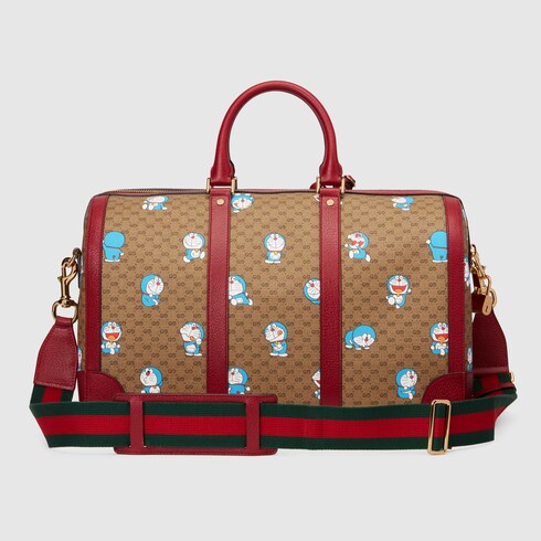 gucci red leather duffle bag