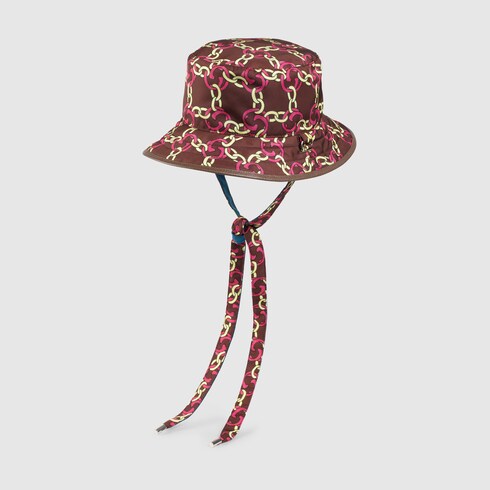 Brown Online Exclusive The North Face X Gucci Self Tie Nylon Hat Gucci Fi