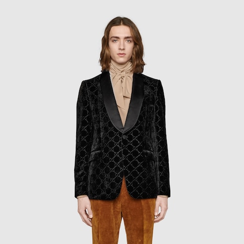 GG Velvet Jacket In Black | GUCCI® US