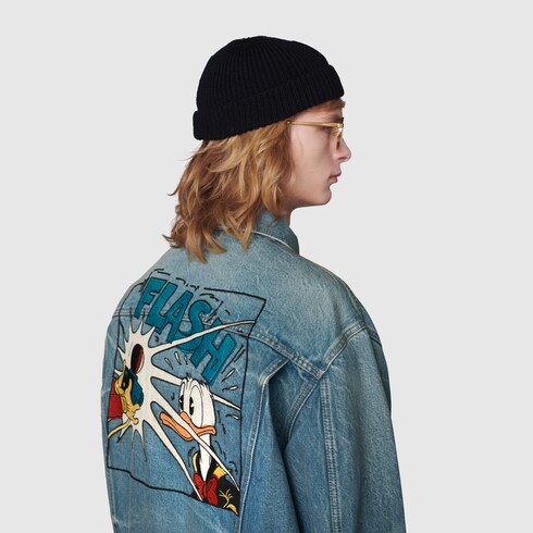 Gucci Disney x Gucci Donald Duck eco washed denim jacket. 6