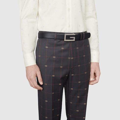 Ceinture réversible avec boucle G carré