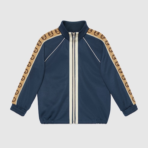 gucci technical jersey jacket blue