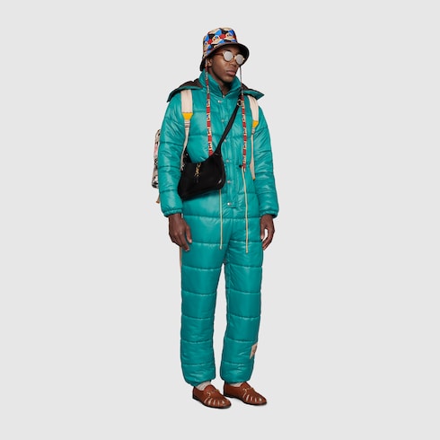 绿色The North Face x Gucci联名系列尼龙连体裤| GUCCI® 香港 绿色The North Face x Gucci联名系列尼龙连体裤| GUCCI® 香港