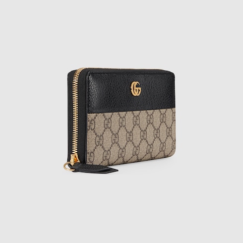 Bi-colour GG Marmont zip around wallet