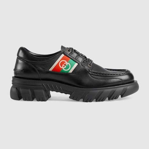 Zapato para hombre con GG en piel negra | GUCCI® ES