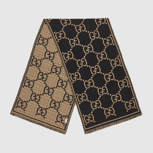 Check GG wool scarf