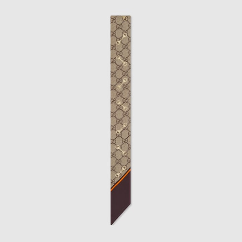 Gucci, Accessories, Gucci Gg Supreme Monogram Logo Love Silk Neck Bow  Twilly Scarf Tie