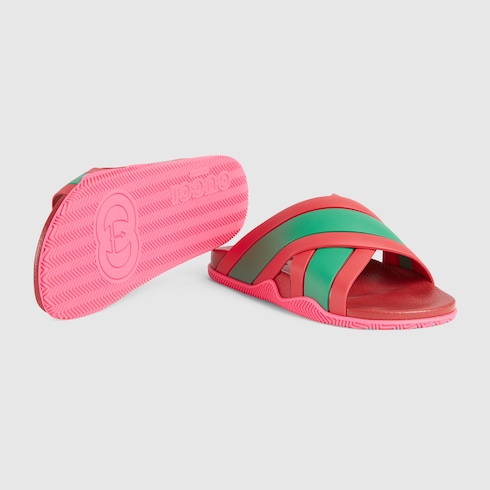 Red Women's Web slide sandal | GUCCI® SI