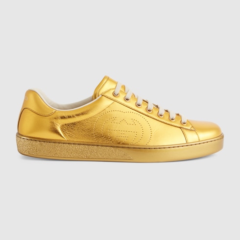 Gucci Men's metallic Ace sneaker. 3