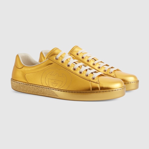 Gucci Men's metallic Ace sneaker. 2