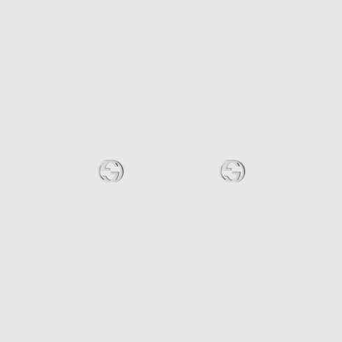 Gucci Interlocking 18k white gold earrings