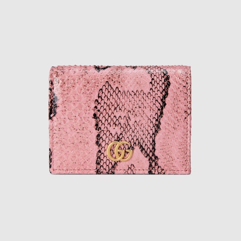 Gucci GG Marmont python card case wallet. 2